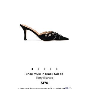 Tony Bianco Black Suede Eyelet Mules